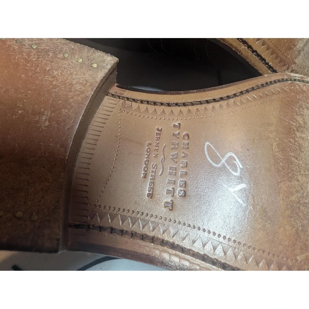 Charles Tyrwhitt Brogue Shoes Mens Size 7.5 Brown Suede Wingtip Dress Oxford